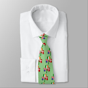 Danish Flag Shamrock Tie