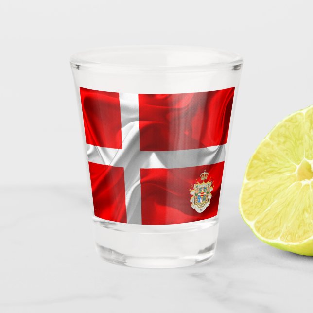 Danish flag shot glass (Front)