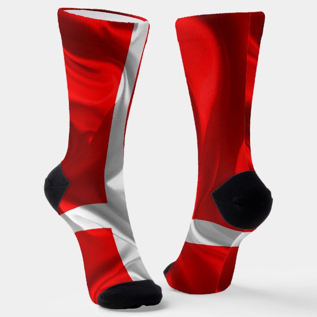 Danish flag socks (Angled)