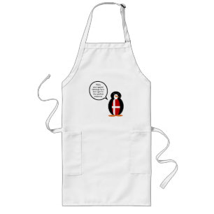 Danish Flag Talking Ms. Penguin Personalised Long Apron