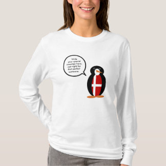 Danish Flag Talking Ms. Penguin Personalised T-Shirt