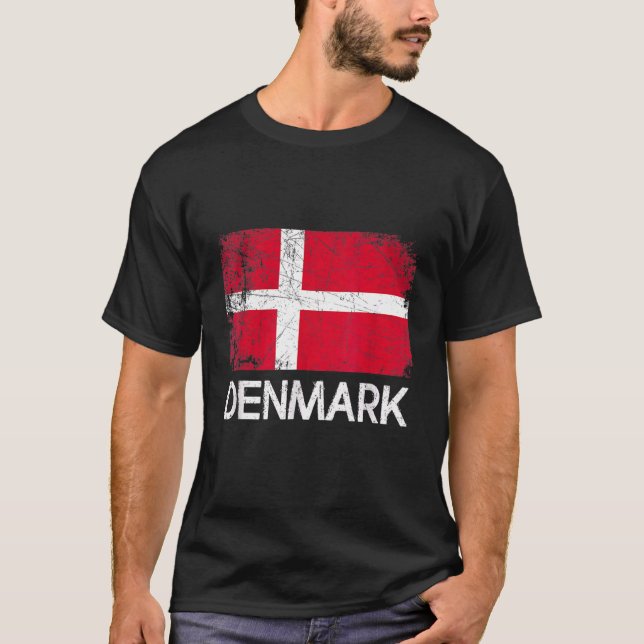 Danish Flag Vintage T-Shirt (Front)