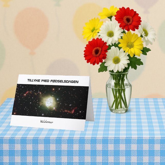 Danish fodselsdagen your text astronomy card (FØDSELSDAGEN)