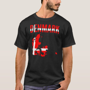 Danish Gift - Denmark Map Country Nation Flag T-Shirt
