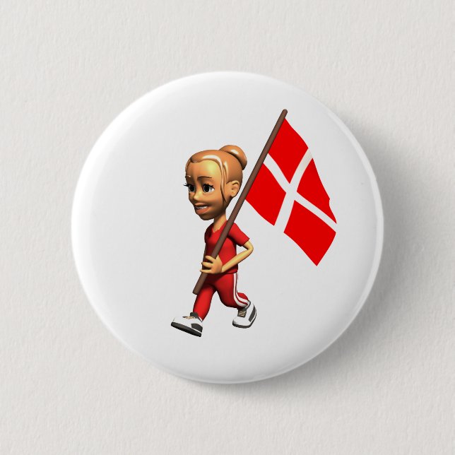 Danish Girl 6 Cm Round Badge (Front)