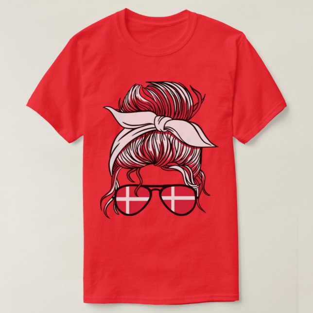 Danish Girl Denmark girls football Danmark women D T-Shirt (Design Front)