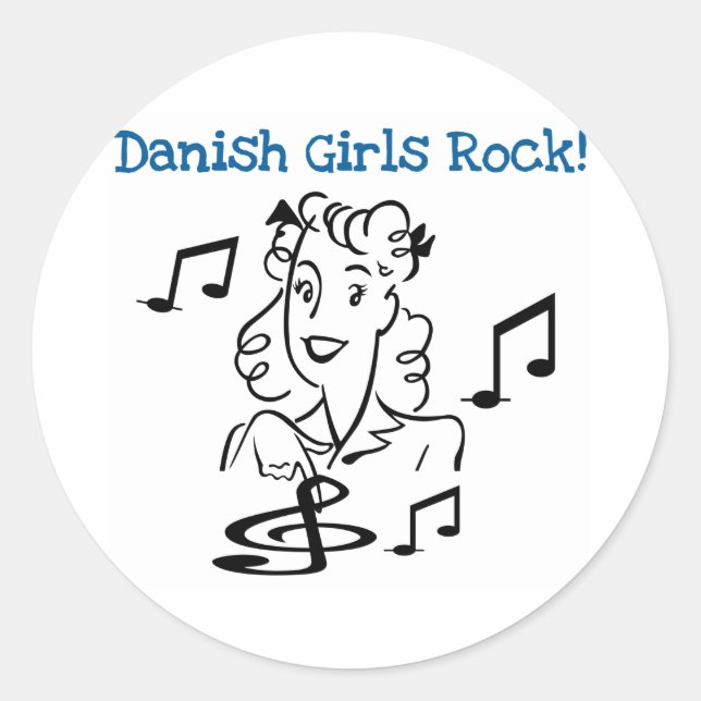 Danish Girls Rock Classic Round Sticker (Front)