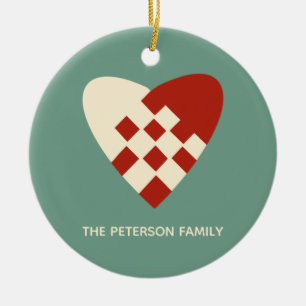 Danish Heart Christmas Ceramic Ornament