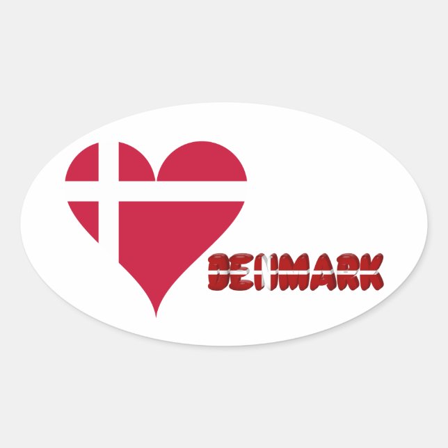 Danish heart oval sticker (Front)