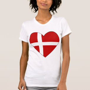 Danish Heart Valentine Flag T-Shirt