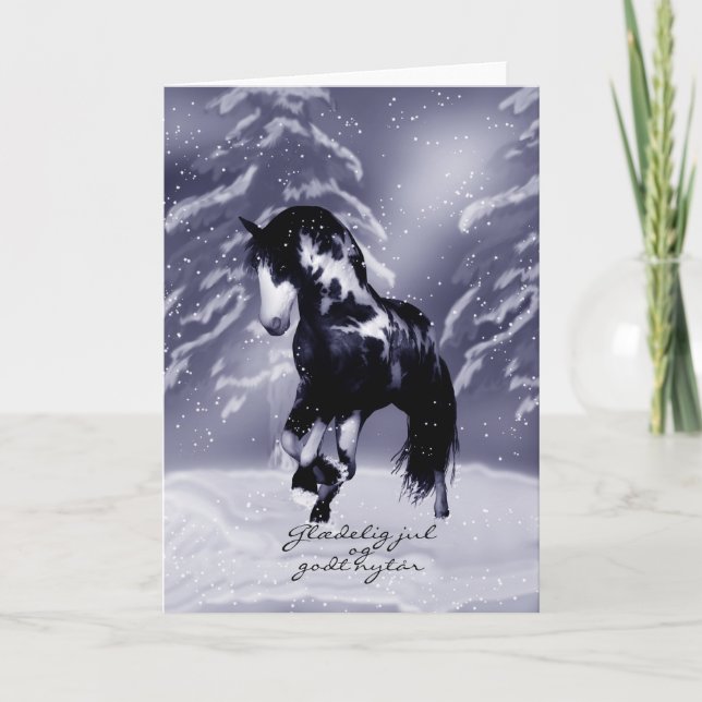 Danish Horse Christmas Card - Digital Painting - G (Front)