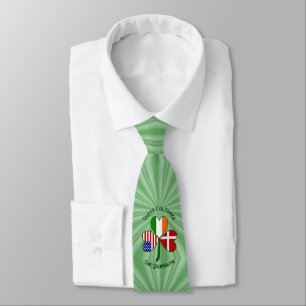 Danish Irish American Flags Shamrock Your Name Tie