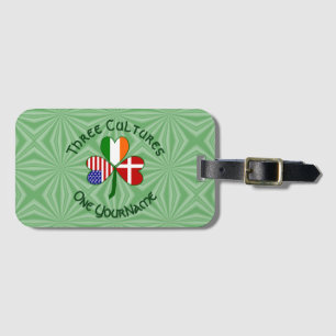 Danish Irish American Shamrock Personalised  Luggage Tag