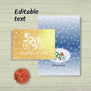 Danish Merry Christmas cyclist Foil Card