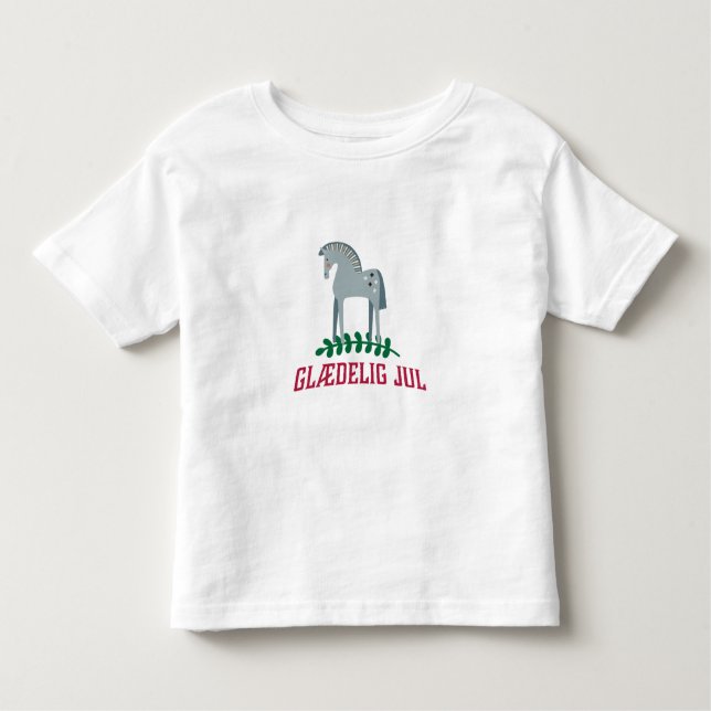 Danish Merry Christmas Dala Horse  Toddler T-Shirt (Front)