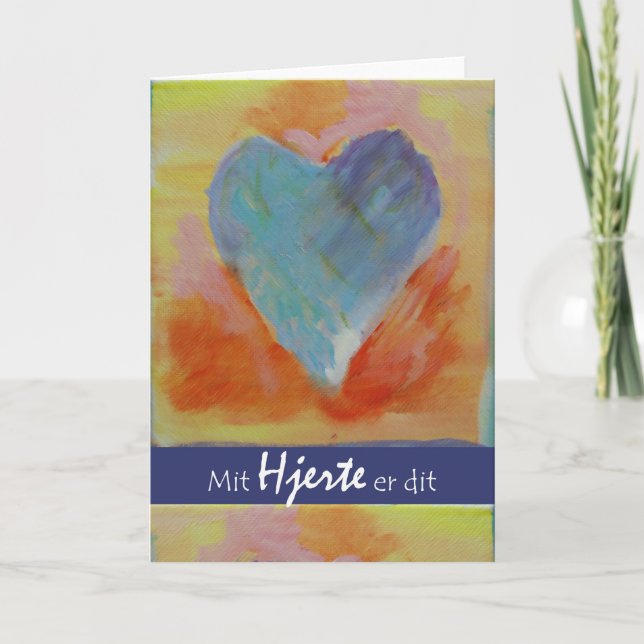 Danish Mit Hjerte er dit My Heart is Yours Holiday Card (Front)
