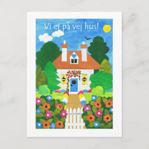 Danish New Address Announcement Postcard