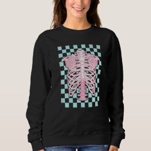 Danish Pastel Aesthetic Ribcage Skeleton Rib Cage Sweatshirt
