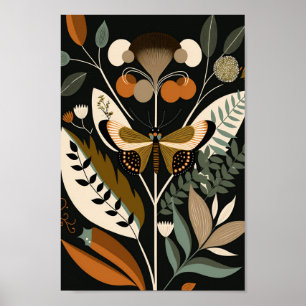 Danish Scandinavian Scandi Butterfly Art Print