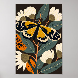 Danish Scandinavian Scandi Butterfly Art Print