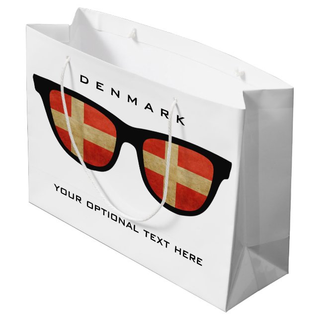 Danish Shades custom text & colour gift bag (Back Angled)