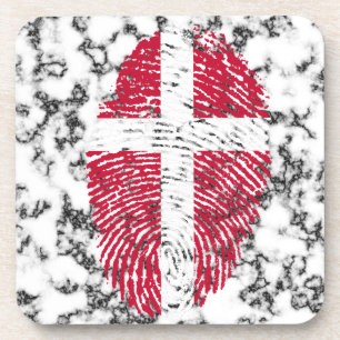 Danish touch fingerprint flag coaster