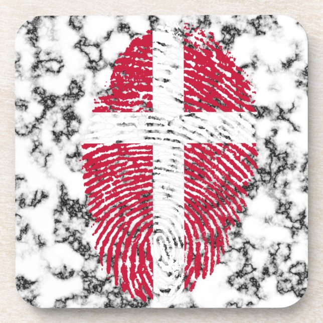 Danish touch fingerprint flag coaster (Front)