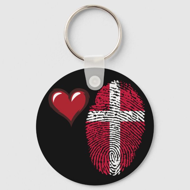 Danish touch fingerprint flag key ring (Front)