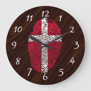 Danish touch fingerprint flag large clock