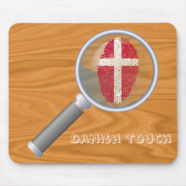 Danish touch fingerprint flag mouse pad (Front)