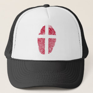Danish touch fingerprint flag trucker hat