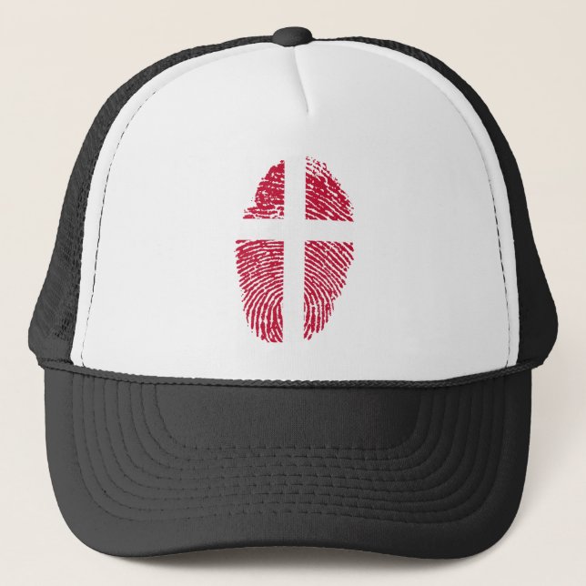 Danish touch fingerprint flag trucker hat (Front)