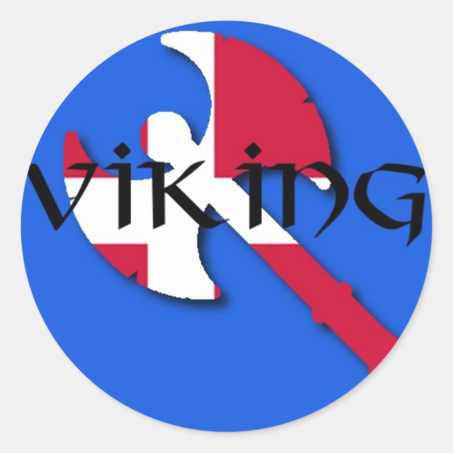 Danish viking axe classic round sticker (Front)