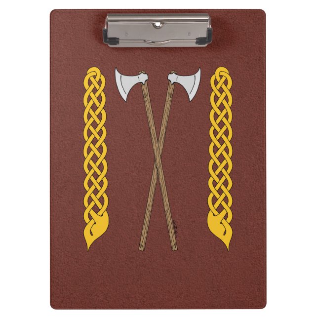 Danish/Viking Axes Crossed with Plaitwork Clipboard (Front)