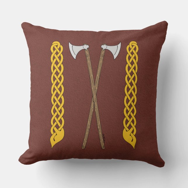 Danish/Viking Axes Crossed with Plaitwork Cushion (Front)