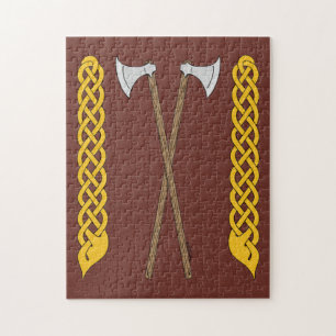 Danish/Viking Axes Crossed with Plaitwork Jigsaw Puzzle