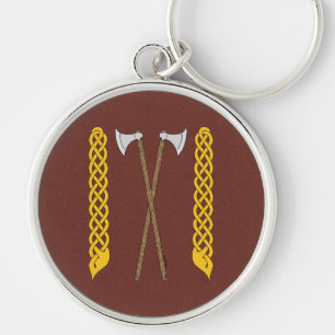 Danish/Viking Axes Crossed with Plaitwork Key Ring