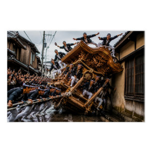 Danjiri Festival in a Narrow Street Poster