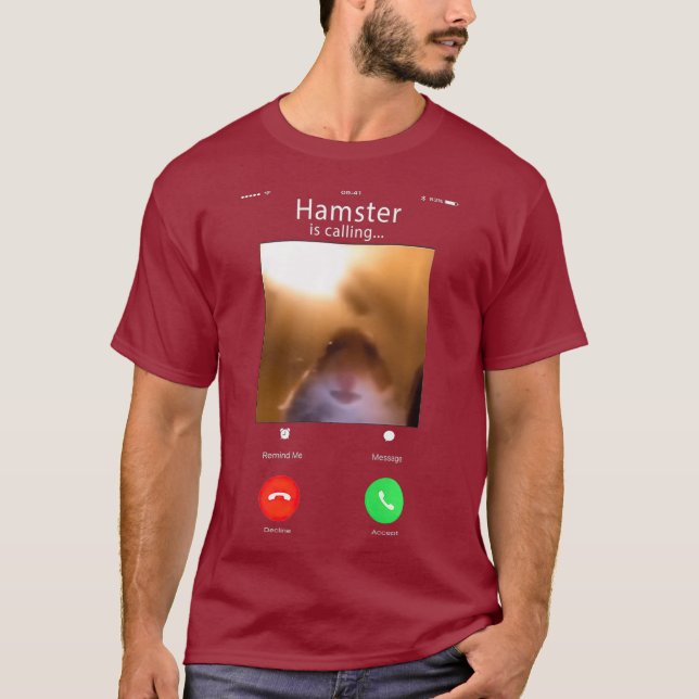 dank meme hamster staring front camera hamster T-Shirt (Front)