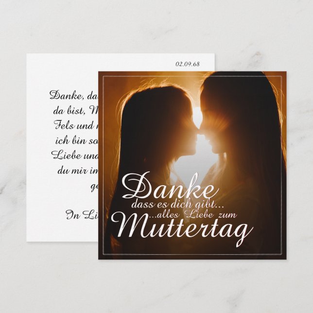 Danke, dass es dich gibt - Muttertag (Front/Back)