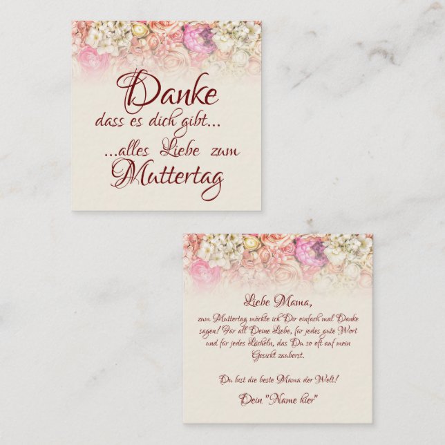 Danke, dass es dich gibt - Muttertag Card (Front/Back)