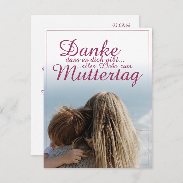 Danke, dass es dich gibt, Muttertag, Mutter & Kind (Front/Back)