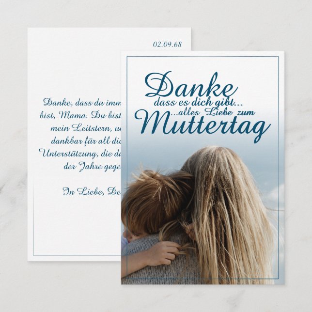 Danke, dass es dich gibt, Muttertag, Mutter & Kind (Front/Back)