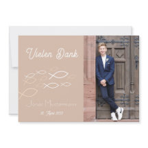 Dankeskarte Kommunion / Konfirmation Fischschwarm