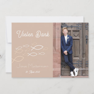 Dankeskarte Kommunion / Konfirmation Fischschwarm Invitation