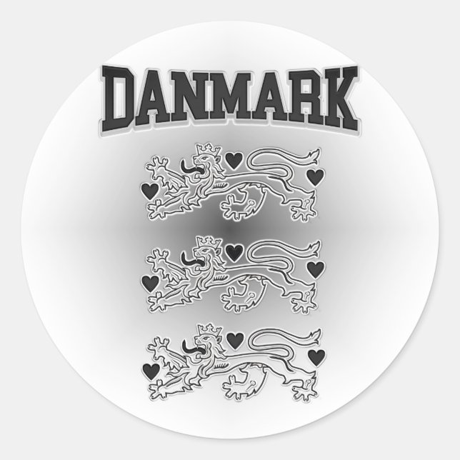 Danmark Coat of Arms Classic Round Sticker (Front)