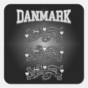Danmark Coat of Arms Square Sticker