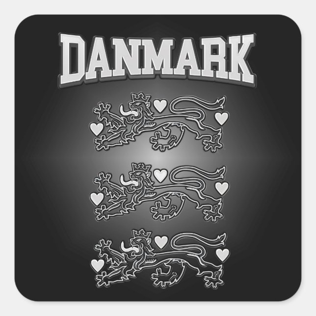 Danmark Coat of Arms Square Sticker (Front)