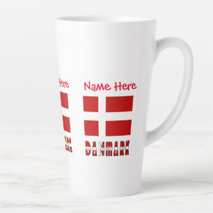 Danmark Dannebrog Red Personalisation  Latte Mug