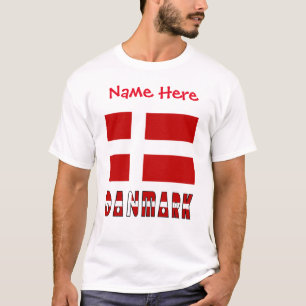 Danmark Dannebrog Red Personalisation T-Shirt